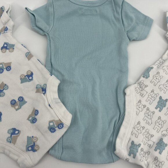 3 Pc Lot BABIES R US Baby Boy One Piece Bodysuit NB Newborn Cotton Blue EUC - Picture 9 of 11